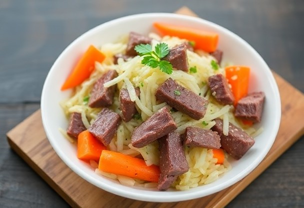 Салат с говядиной, квашеной капустой и морковью: как создать сытное и полезное блюдо.