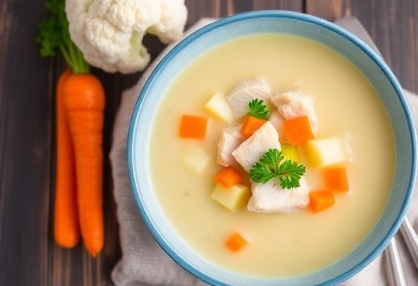Суп из цветной капусты с овощами и курицей: как создать согревающий и полезный суп.