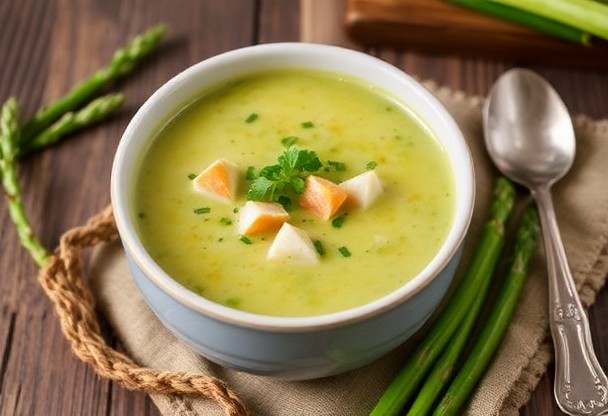 Суп из спаржи с овощами и курицей: как создать согревающий и полезный суп.