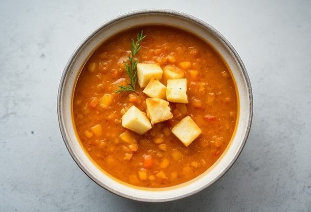 Суп-пюре из чечевицы с лимоном и гренками: как создать густой и питательный суп
