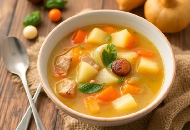 Суп из картофеля с овощами и свининой: как создать согревающий и полезный суп